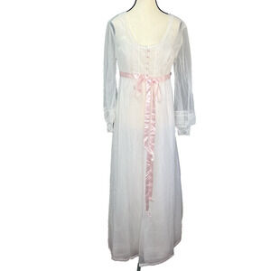 VTG 60s Vanity Fair Sheer Organza Nylon Peignoir Nigthgown‎ Set Size 36 Fairy